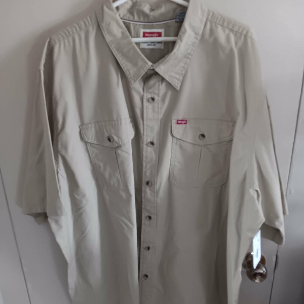 men's Wrangler safari shirt tan NWT 3X relaxed fit